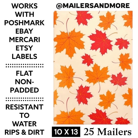Mailers And More Other - 25 10X13 Poly Mailers Maple Fall Leaves Shipping Envelopes Bags PRICE IS FIRM
